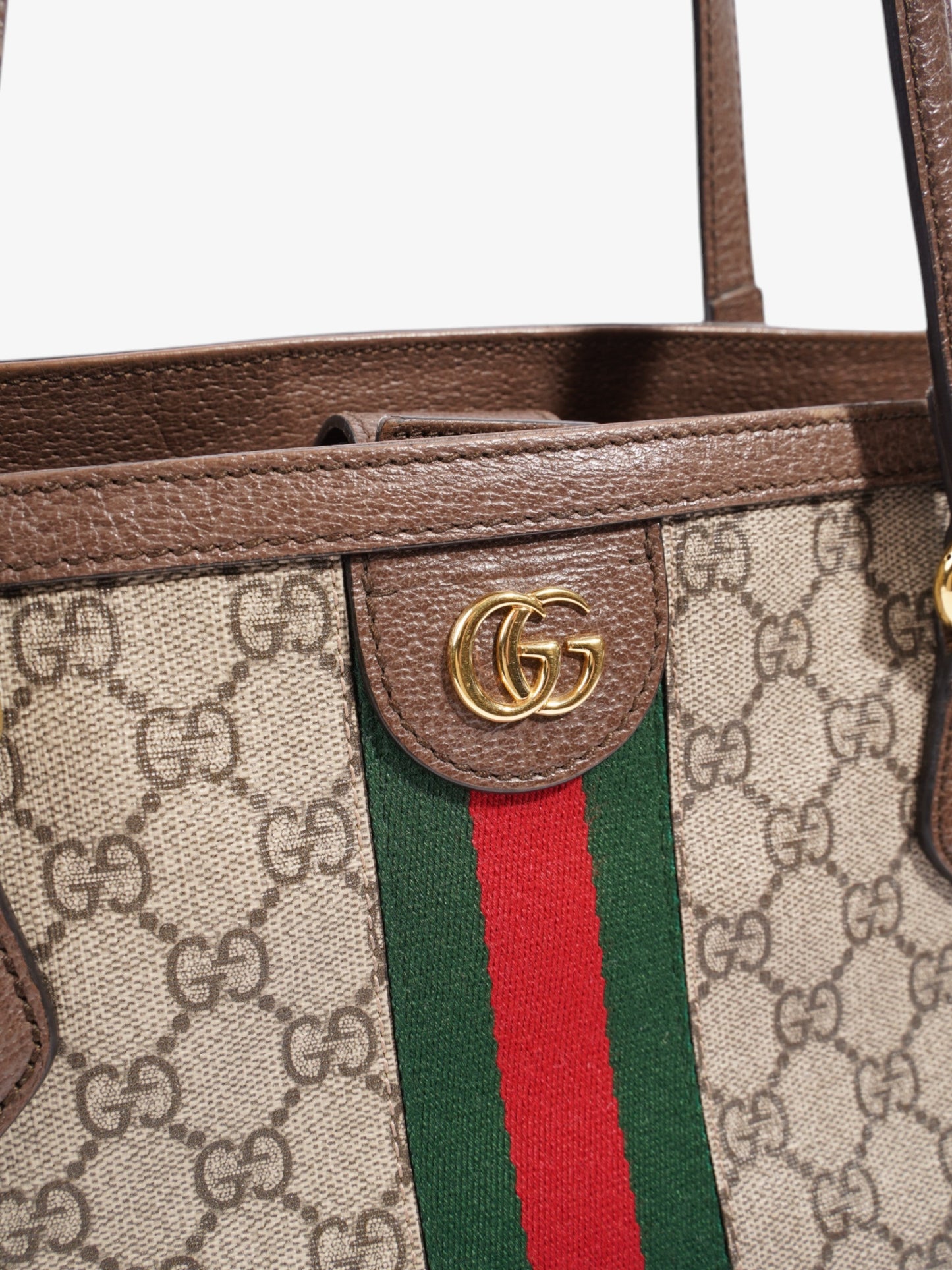 Gucci Ophidia Tote Supreme / Green / Red Coated Canvas Medium