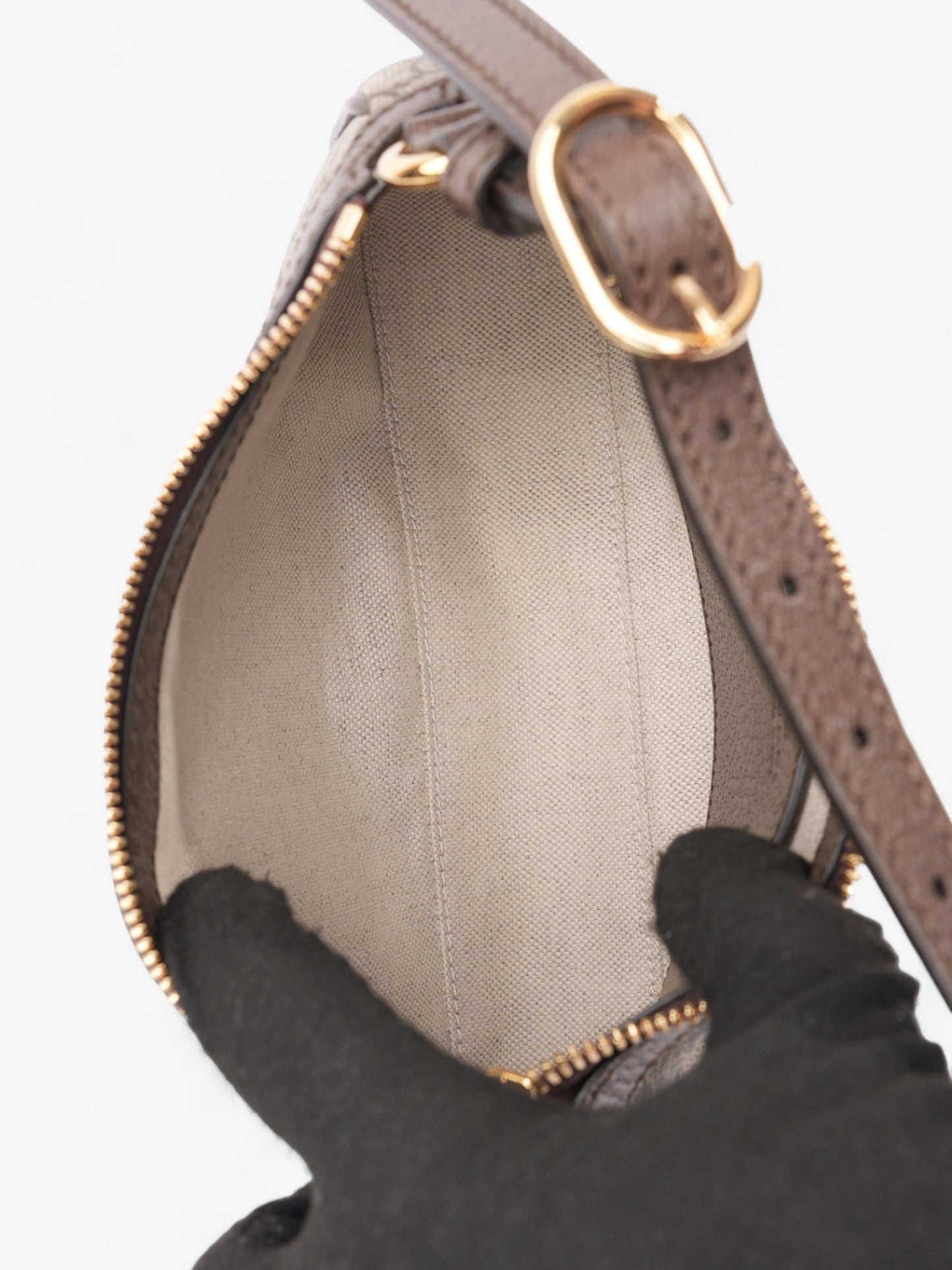 Gucci Ophidia Beige And Ebony GG Supreme Coated Canvas Small