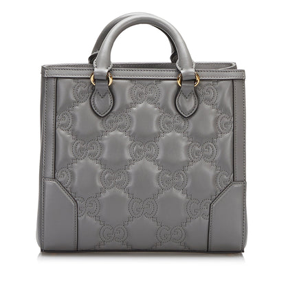 Gucci GG Handbag Grey Matelassé Leather