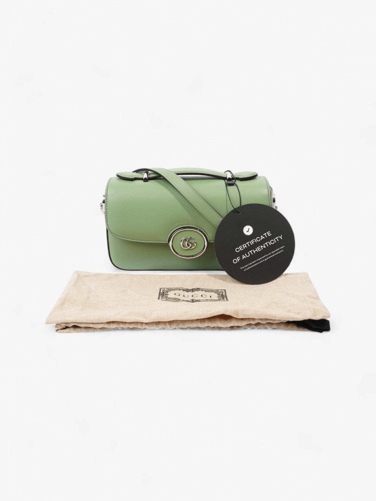 Gucci GG Shoulder Bag Light Green Leather Mini