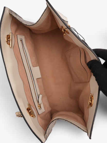 Gucci Padlock Beige And Ebony GG Supreme / Cream Coated Canvas Small