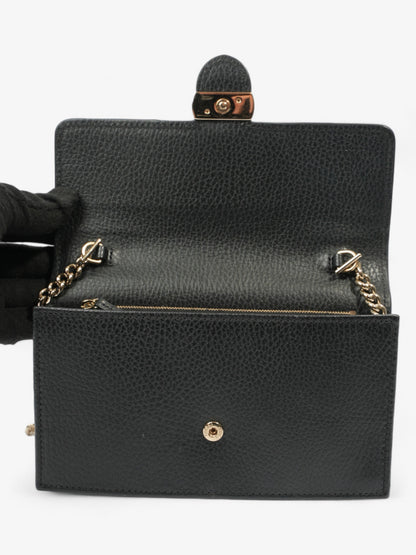 Gucci Interlocking GG Chain Wallet Black Leather