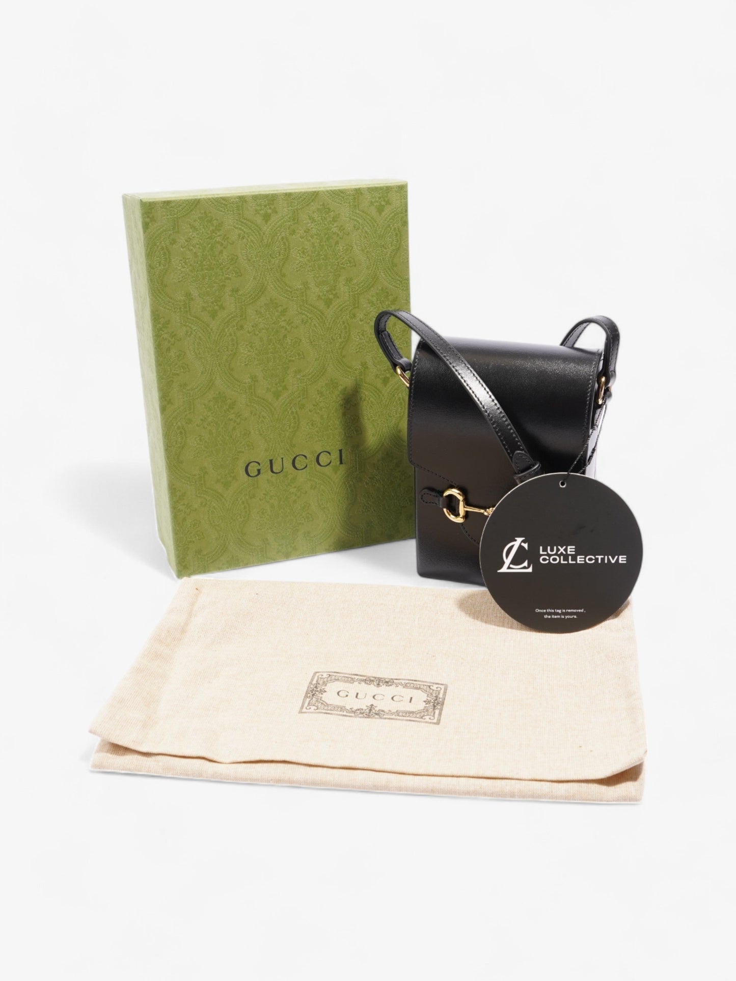 Gucci Horsebit 1955 Vertical Crossbody Black Leather