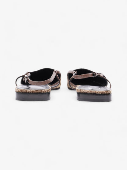 Gucci GG Slingback Pumps Beige  / Brown Canvas EU 41 UK 8.5