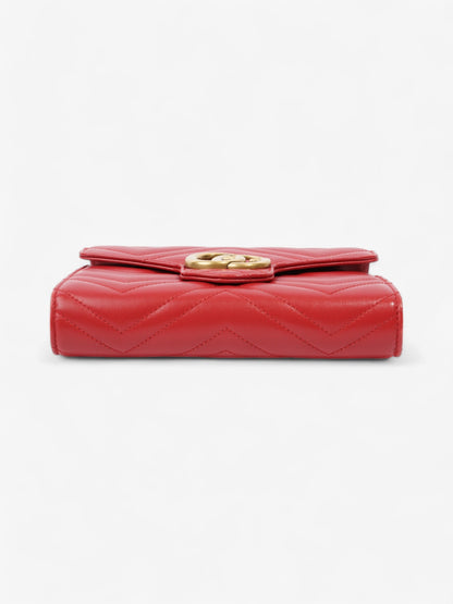 Gucci GG Marmont Chain Wallet Red Calfskin Leather 58