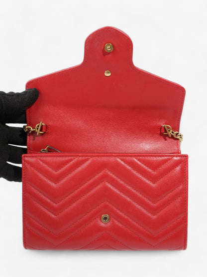 Gucci GG Marmont Chain Wallet Red Calfskin Leather 58