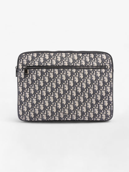Christian Dior Laptop Case Black Oblique Cotton