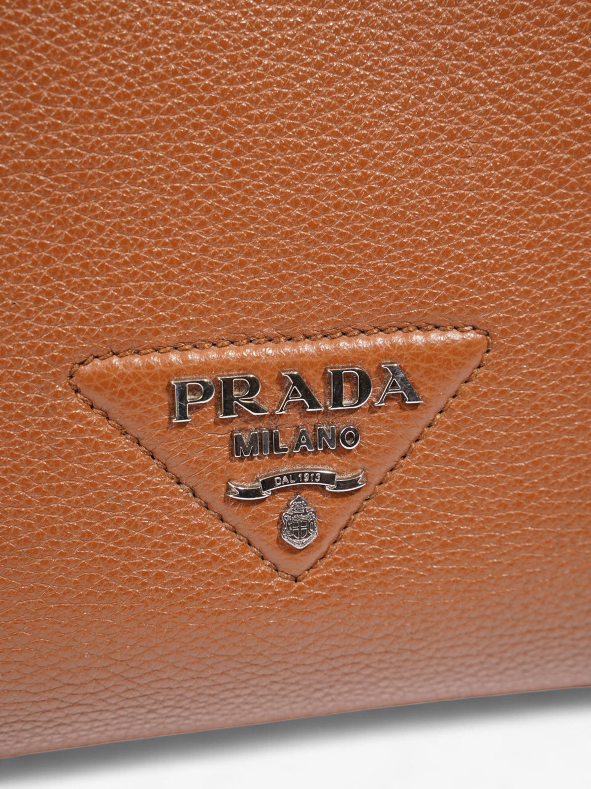 Prada Dynamique Tote Brown Leather