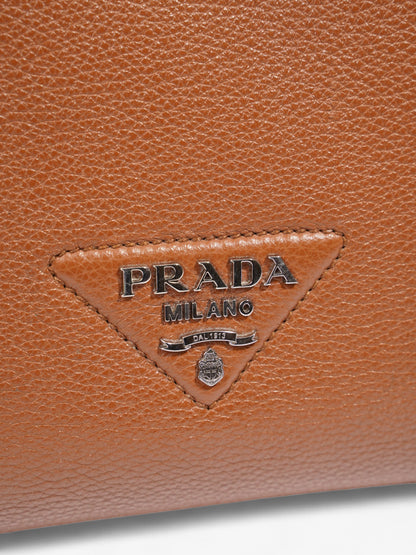 Prada Dynamique Tote Brown Leather