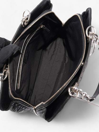 Christian Dior Shopping Tote Black Leather
