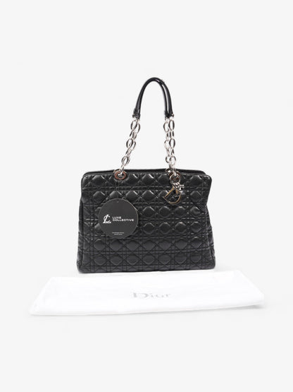 Christian Dior Shopping Tote Black Leather