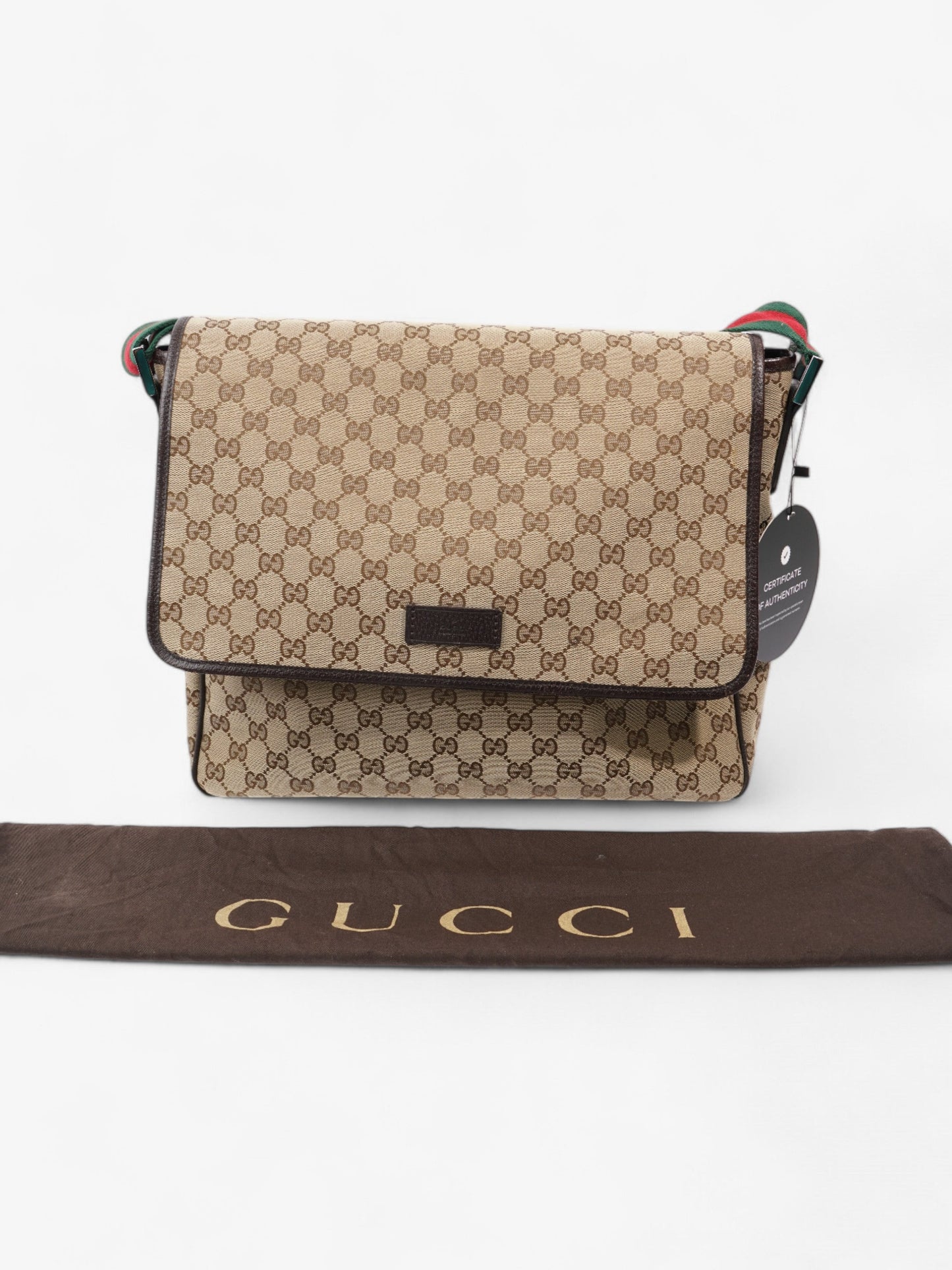 Gucci Messenger Bag Beige / Brown Canvas