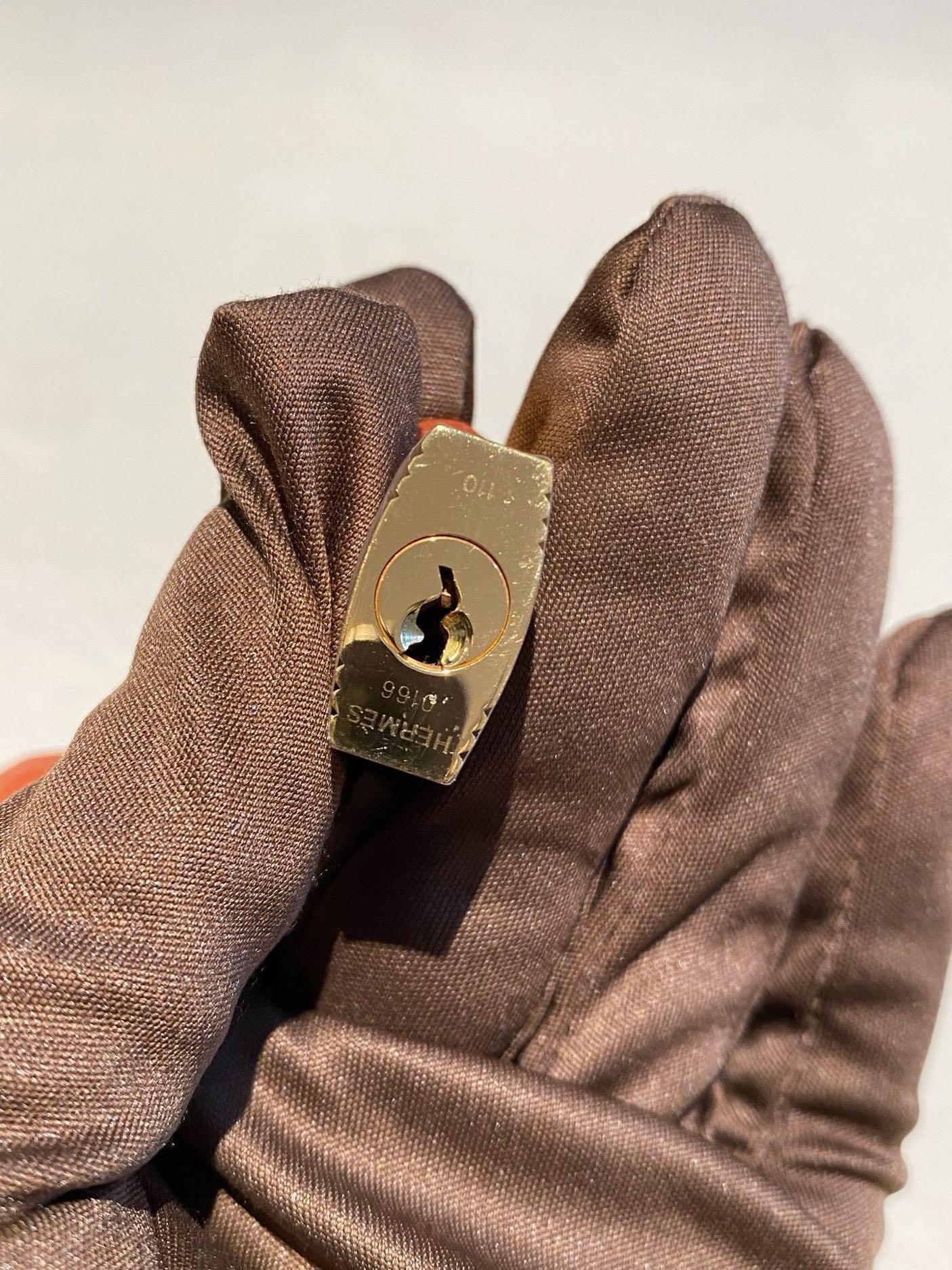 Pre-owned Certified Hermes Birkin 25 Cuivre 6C Togo Leather Golden Hw, 2016 (X), w/ lock & key, dust bag