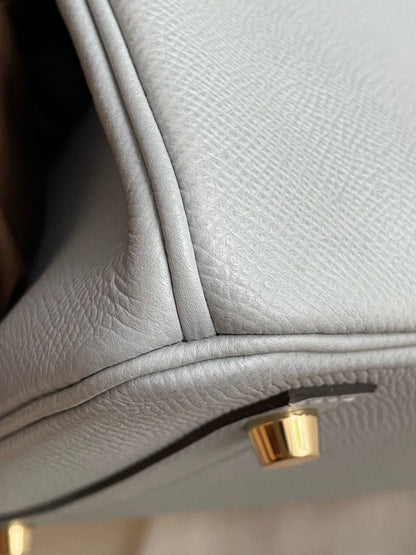 Pre-owned Certified Hermes Birkin 30 Bleu Glacier 8U Epsom Leather Golden Hardware, 2016 (X), w/ Full Set - box, dust bag, lock&key 