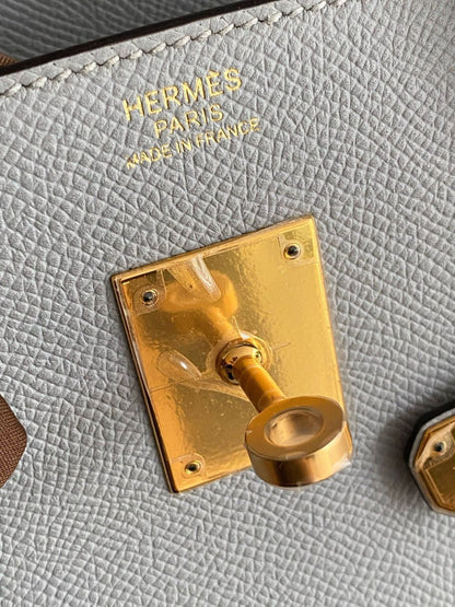 Pre-owned Certified Hermes Birkin 30 Bleu Glacier 8U Epsom Leather Golden Hardware, 2016 (X), w/ Full Set - box, dust bag, lock&key 