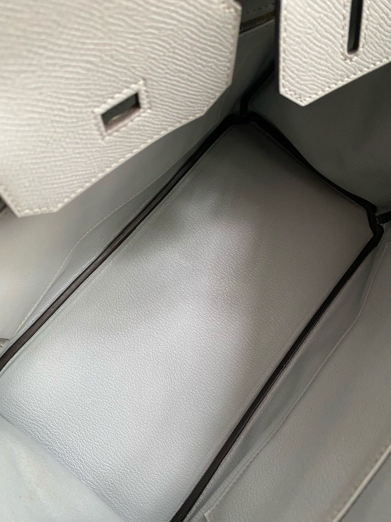 Pre-owned Certified Hermes Birkin 30 Bleu Glacier 8U Epsom Leather Golden Hardware, 2016 (X), w/ Full Set - box, dust bag, lock&key 