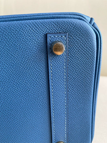 Pre-owned Certified Hermes Birkin 30 Blue Brighton 7e Epsom Leather with Golden Hardware, 2019 (D), with dust bag, lock&key 