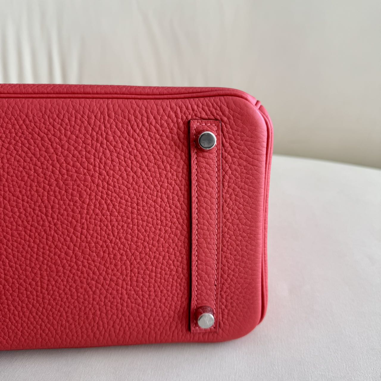 Pre-owned Certified Hermes Birkin 30 Rouge Pivoine 2R Togo Silver Hardware, 2015 (T), w/ Dust bag, lock&key