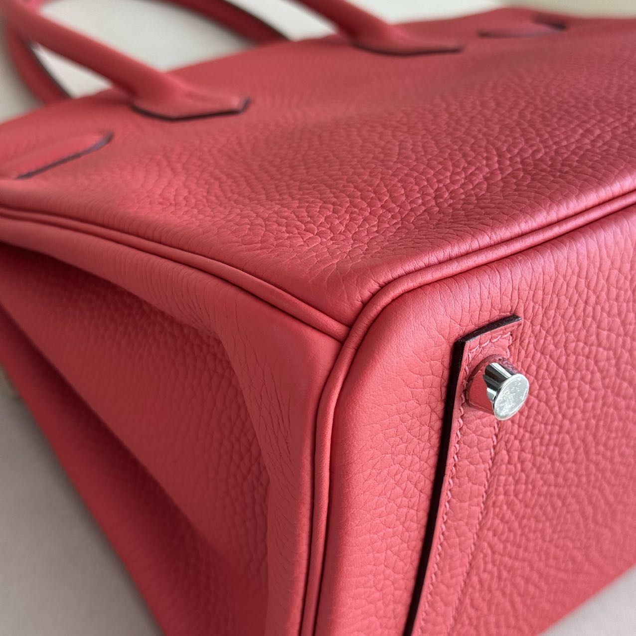 Pre-owned Certified Hermes Birkin 30 Rouge Pivoine 2R Togo Silver Hardware, 2015 (T), w/ Dust bag, lock&key