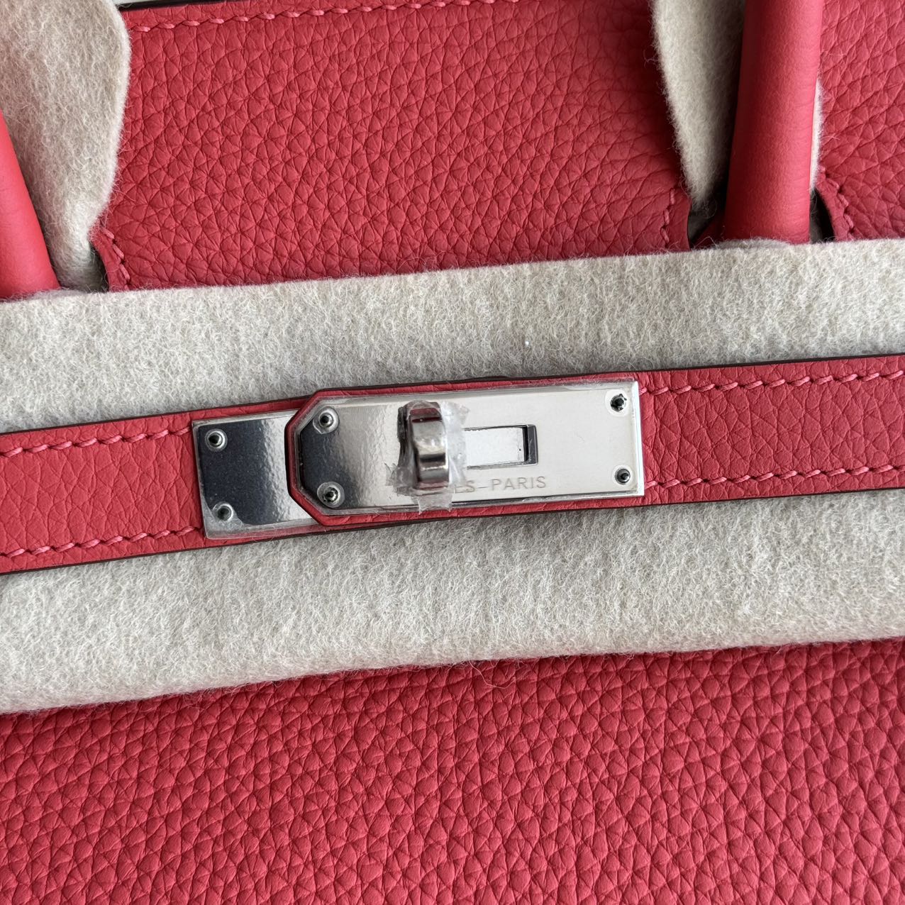 Pre-owned Certified Hermes Birkin 30 Rouge Pivoine 2R Togo Silver Hardware, 2015 (T), w/ Dust bag, lock&key