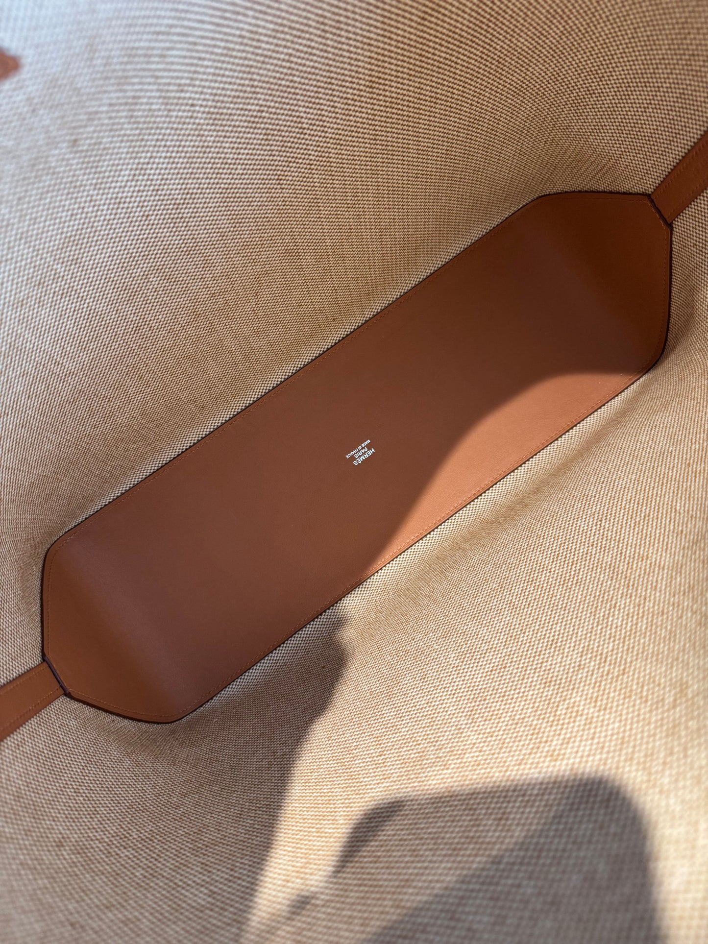 Pre-owned Certified Hermes Cabas En Biais 40 Tote Golden Brown, 2021 (Z), Not Used, w/ Full Set - Box, dust bag 