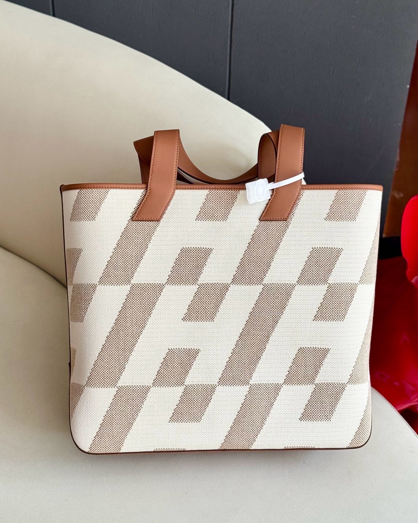 Pre-owned Certified Hermes Cabas En Biais 40 Tote Golden Brown, 2021 (Z), Not Used, w/ Full Set - Box, dust bag 