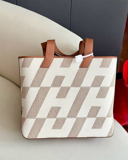 Pre-owned Certified Hermes Cabas En Biais 40 Tote Golden Brown, 2021 (Z), Not Used, w/ Full Set - Box, dust bag 