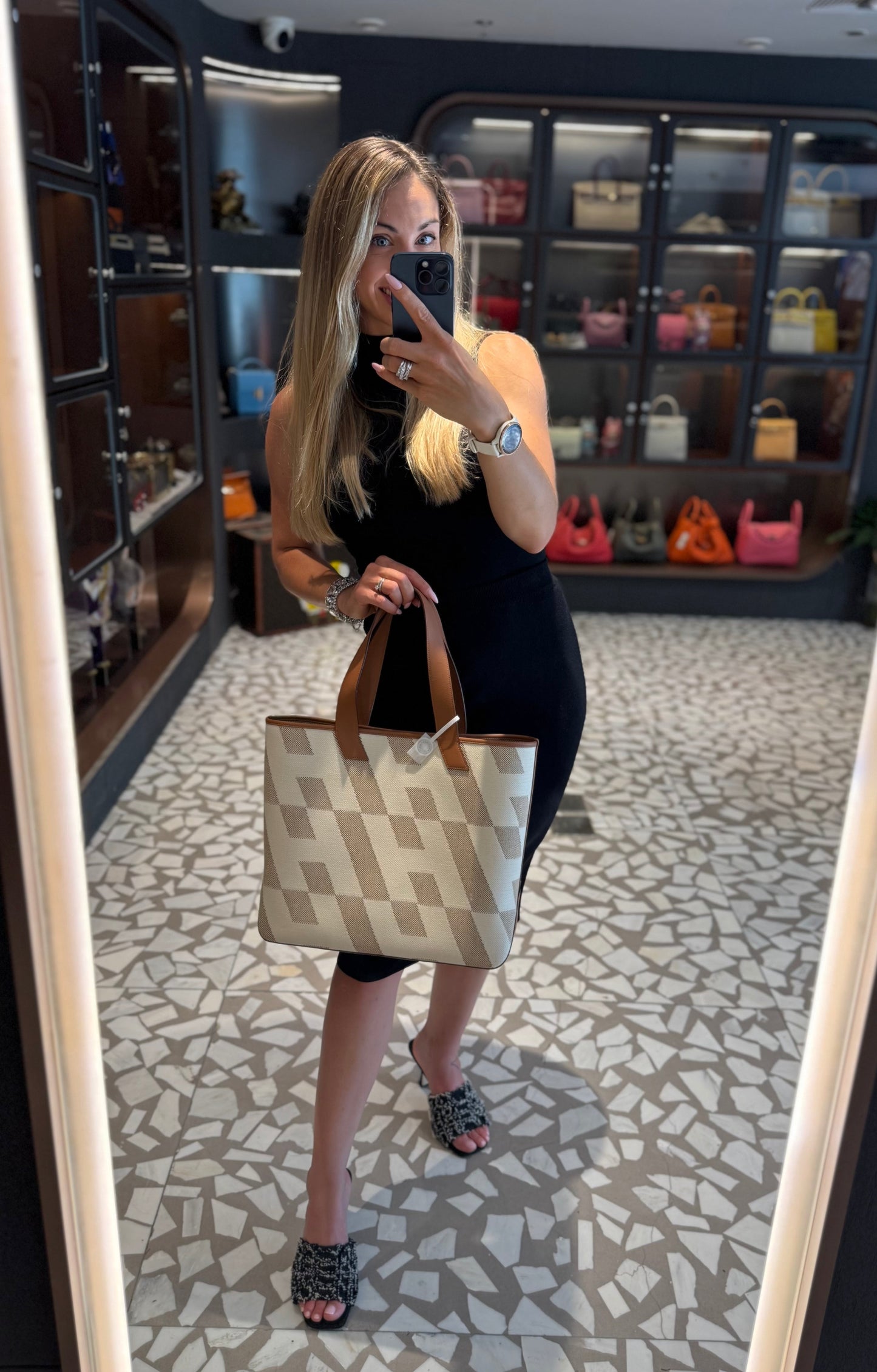 Pre-owned Certified Hermes Cabas En Biais 40 Tote Golden Brown, 2021 (Z), Not Used, w/ Full Set - Box, dust bag 