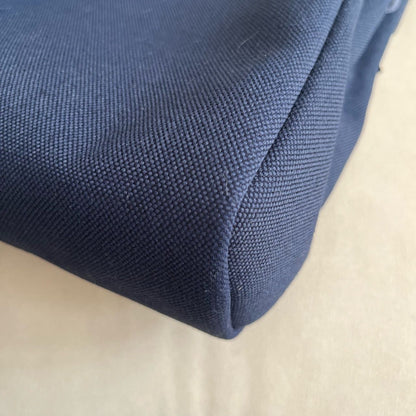 Pre-owned Certified Hermes Herbag Messenger 39 Dark Blue Canvas with Calfskin Silver hw, 2023 (B), w/ dust bag, lock&key