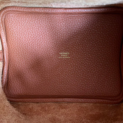 Pre-owned Certified Hermes Picotin 18 Cuivre 6C Clemence Leather Golden Hw, Not Used with tag, 2021 (Z), w/ Full Set - Hermes Box, dust bag, Lock&key