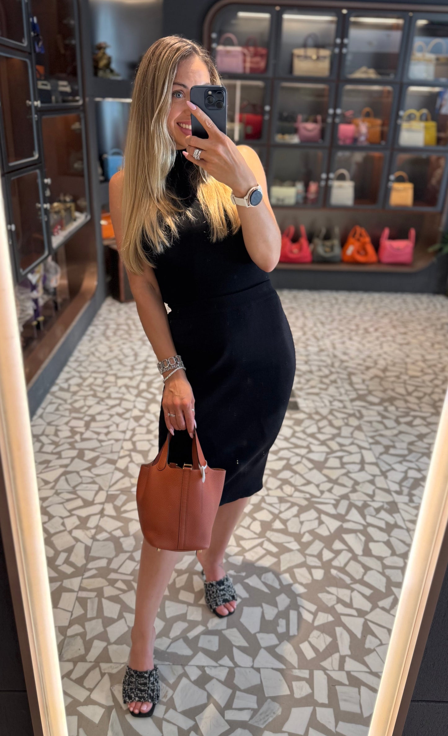 Pre-owned Certified Hermes Picotin 18 Cuivre 6C Clemence Leather Golden Hw, Not Used with tag, 2021 (Z), w/ Full Set - Hermes Box, dust bag, Lock&key