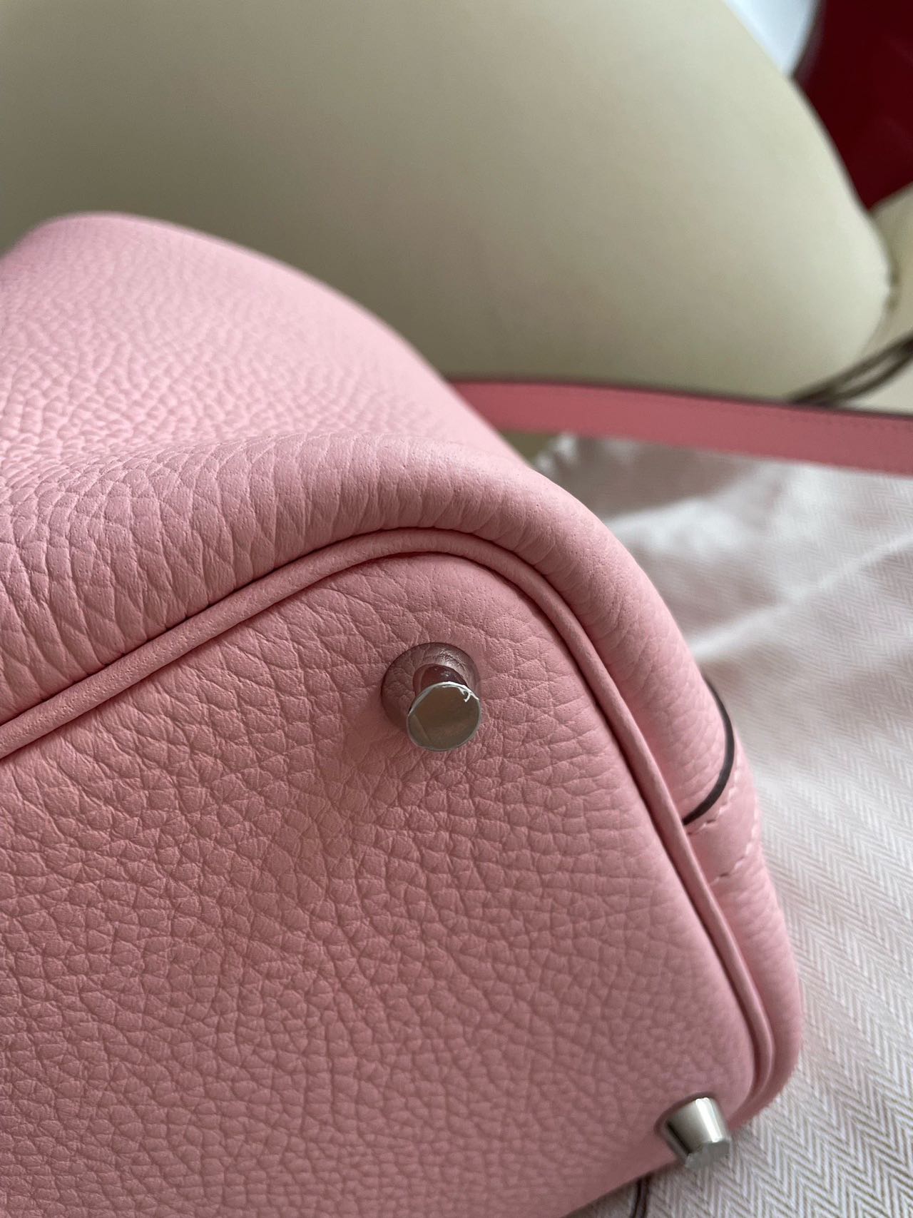 Pre-owned Certified Hermes Picotin 18 Rose Sakura 3Q Clemence Leather Silver Hw, 2024 (W), w/ Full Set - Box, dust bag, lock & key