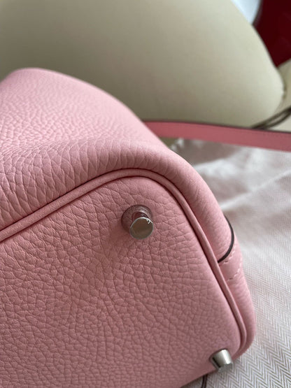 Pre-owned Certified Hermes Picotin 18 Rose Sakura 3Q Clemence Leather Silver Hw, 2024 (W), w/ Full Set - Box, dust bag, lock & key