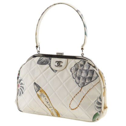 Chanel 30 Canvas White Handbag