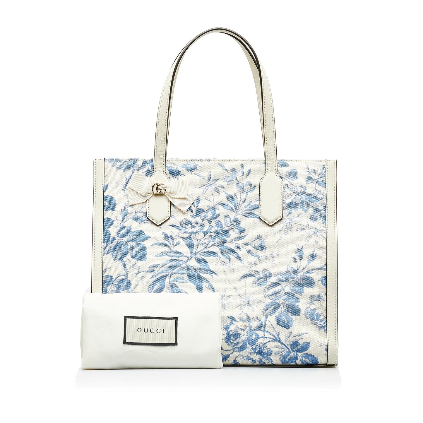 White Gucci GG Ribbon Herbarium Tote