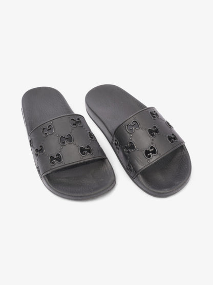 Gucci GG Slides Black Rubber EU 37 UK 4