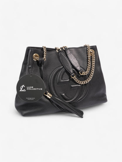 Gucci Soho Chain Tote Black Grained Leather Medium