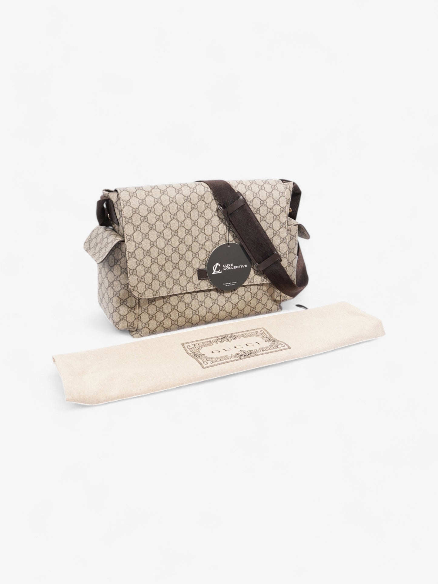 Gucci Baby Changing Bag GG Supreme / Brown Coated Canvas Medium
