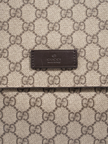 Gucci Baby Changing Bag GG Supreme / Brown Coated Canvas Medium