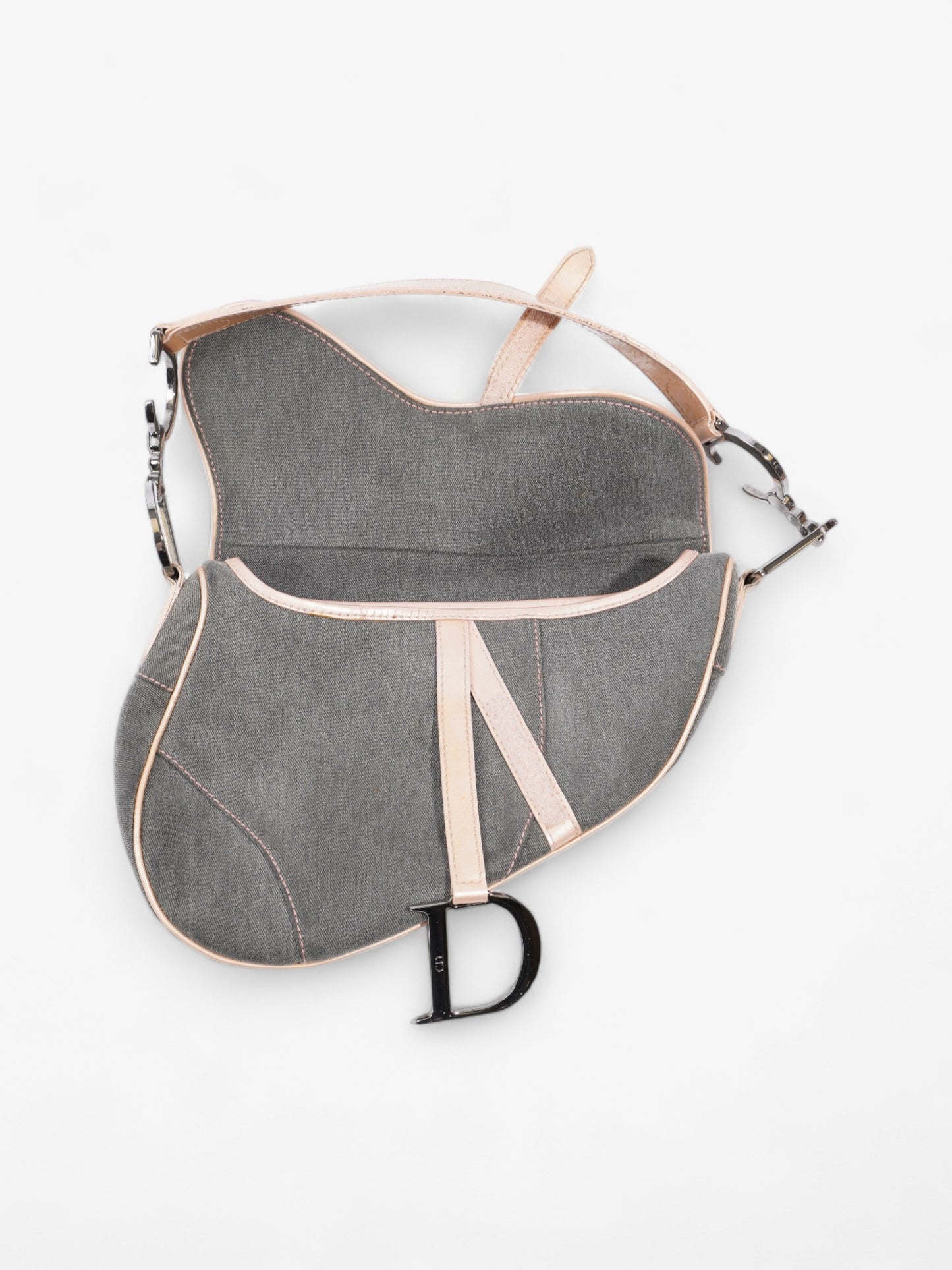 Christian Dior Saddle  Grey / Pale Pink Denim
