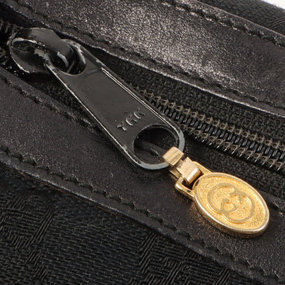 Gucci Gg Pattern Logo Plate Web Detailed Shoulder Bag Black