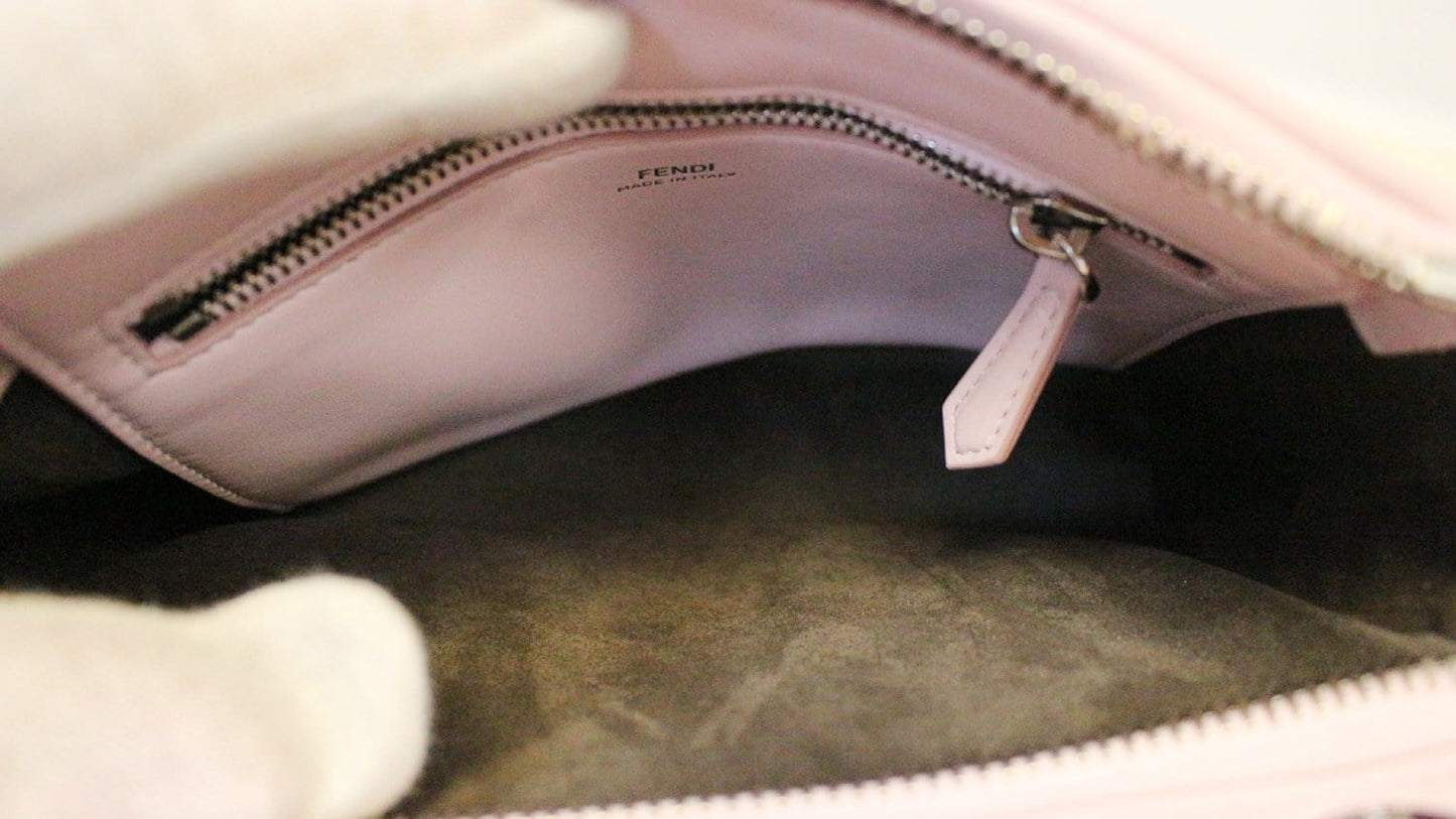 FENDI DOTCOM Click Quilted Lambskin Pink Leather Chain Shoulder Bag