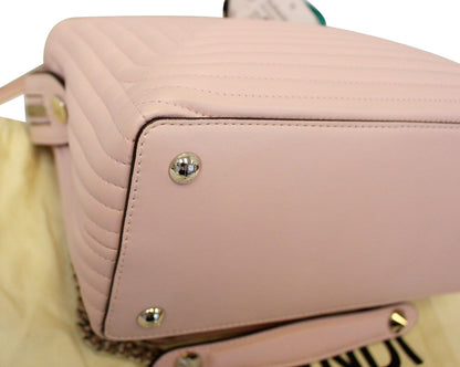 FENDI DOTCOM Click Quilted Lambskin Pink Leather Chain Shoulder Bag