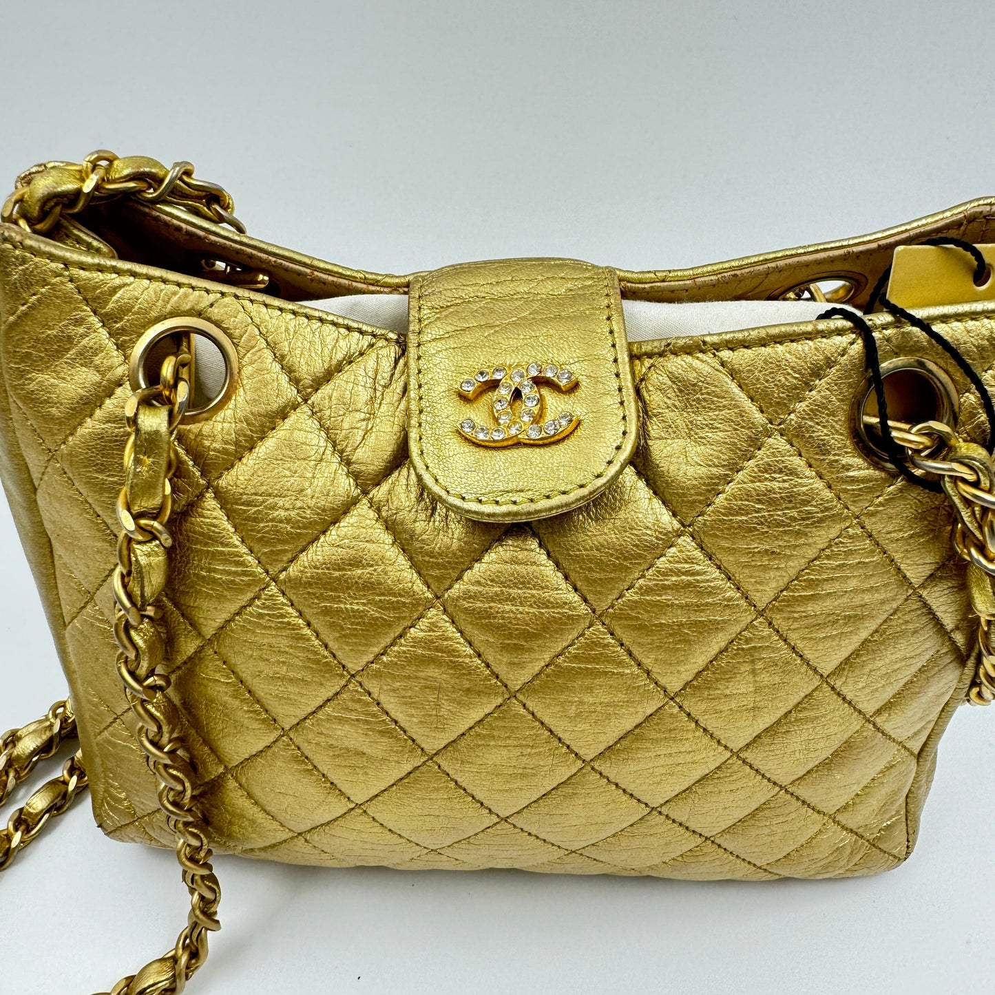 CHANEL Limited Edition Crystal CC Logo Shoulder Bag