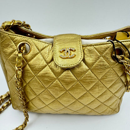 CHANEL Limited Edition Crystal CC Logo Shoulder Bag
