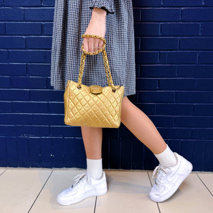 CHANEL Limited Edition Crystal CC Logo Shoulder Bag