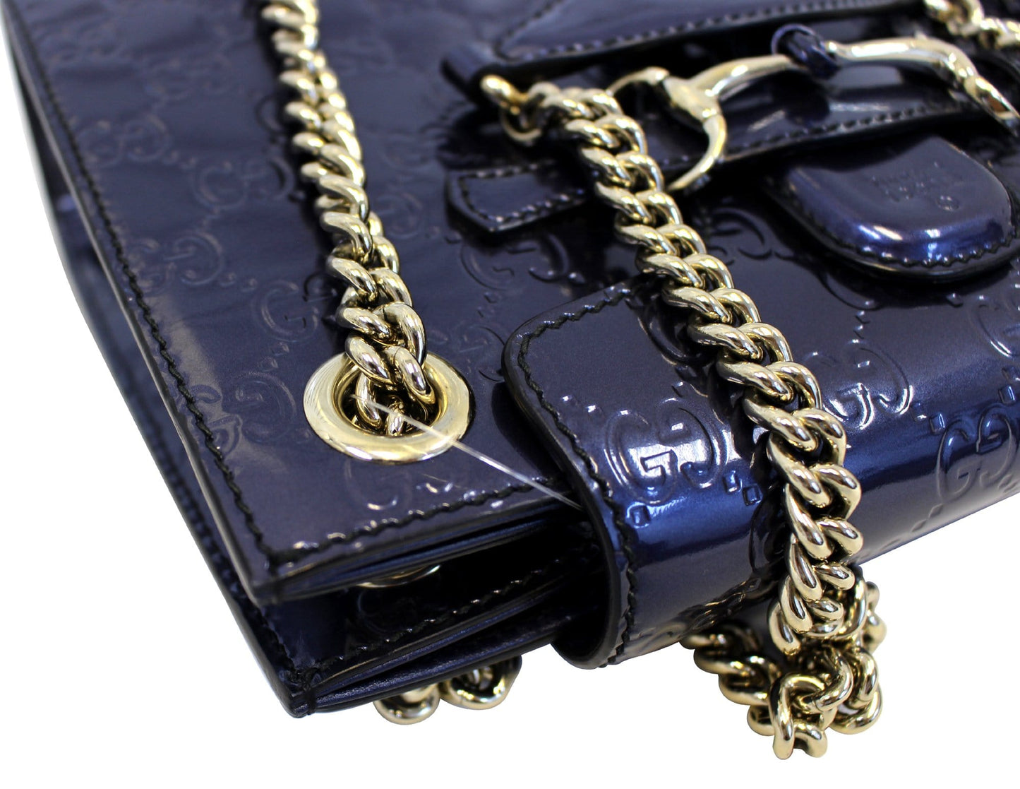 GUCCI Emily Medium Guccissima Leather Chain Shoulder Bag 369621