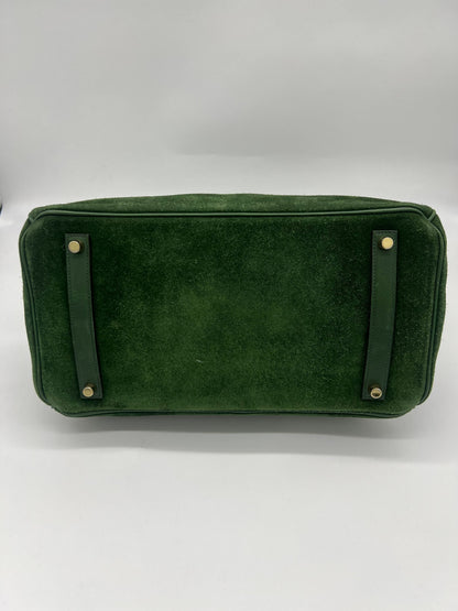 Hermes Birkin 35 Suede / Togo Green Gold Hardware