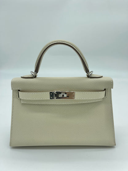 Hermes Kelly 20 Mini Epsom Nata Palladium Hardware