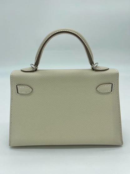 Hermes Kelly 20 Mini Epsom Nata Palladium Hardware